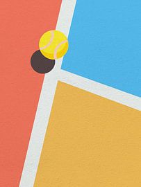 Art minimal vintage terrain de balle de tennis sur RickyAP
