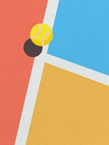 Minimal art vintage tennis ball field