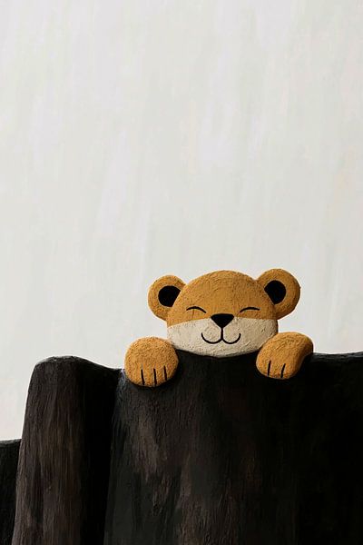Mignon lionceau sur bois par Imperial Art House