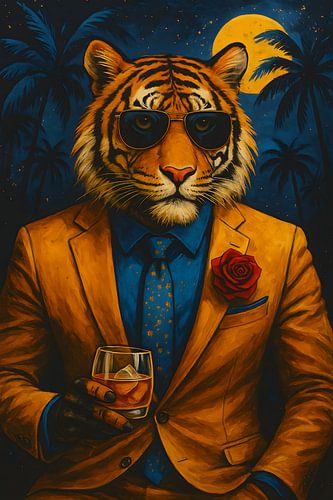 Tiger in suit by Jolanda Ritsma