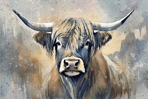 Malerei schottischer Highlander hart