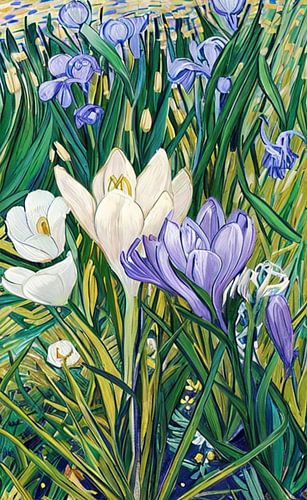 Spring flowers in Van Gogh style.