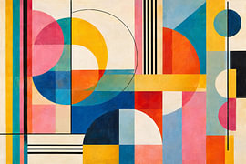 Géométrie du Bauhaus aux couleurs vives