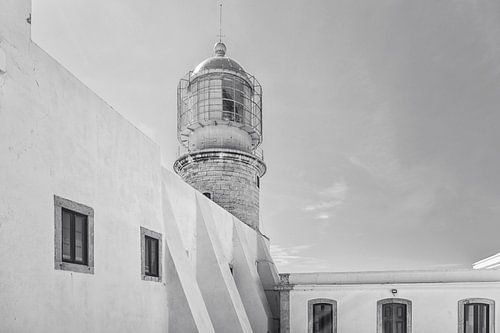 Vuurtoren in Portugal zwartwit  - Farol do Cabo de Sao Vicente