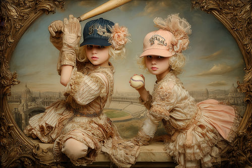 Old Masters with a wink - Children Climb out of Painting