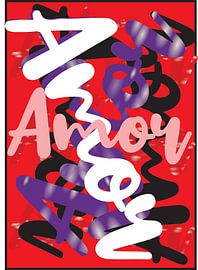 abstracte amor kunstwerk rood by Gerrit Neuteboom