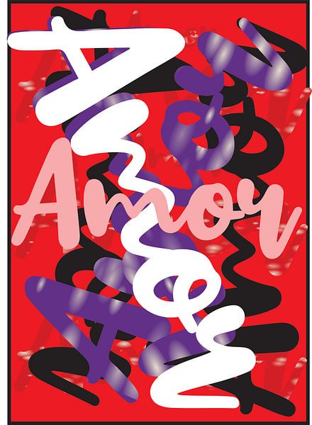 abstracte amor kunstwerk rood von Gerrit Neuteboom