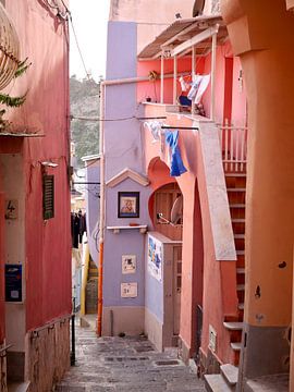 Pink street Procida Italy by Judith van Wijk