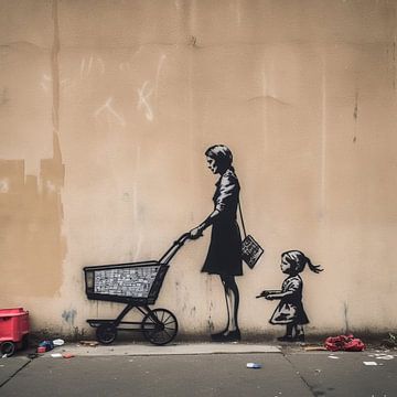 Art mural | Banksy Style | Graffiti sur Blikvanger Schilderijen