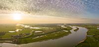 IJssel en Reevediep lente zonsondergang panorama in vogelvlucht van Sjoerd van der Wal Fotografie thumbnail