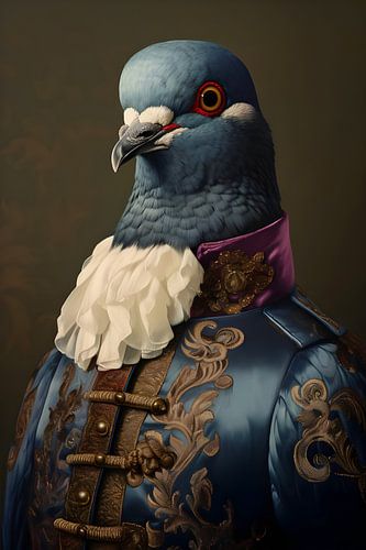 Portrait d'un vieux pigeon chic