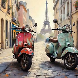 Alte Motorroller in Paris von DeVerviersBelgium