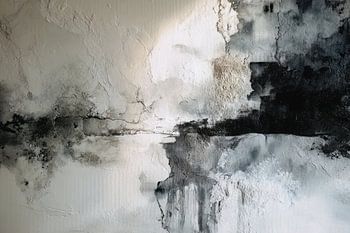 Peinture abstraite - Noir et blanc Calme et minimaliste