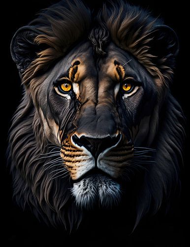 Porträt eines Löwen.