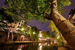 Oudegracht in Utrecht zwischen Weesbrug und Hamburgerbrug von Donker Utrecht