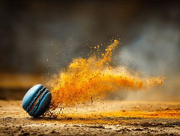 De Blauwe Macaron die de Aarde Kust | Een Explosie van Suiker en Stof