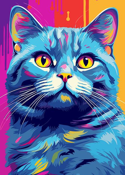 Chat Animal WPAP Pop Art par Mason Scott