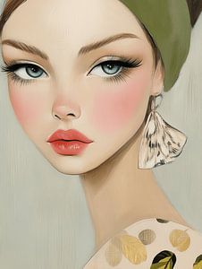 Hippe Illustration, modernes Porträt