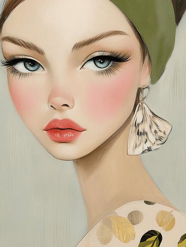 Hippe illustratie, modern portret