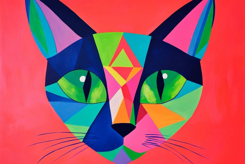 Colourful eyes of the fantasy cat by Poster Art Shop