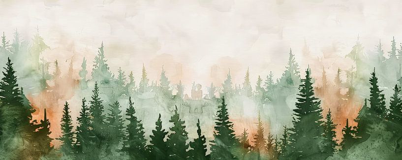 Morning Red in the Forest no. 3 by ByNoukk