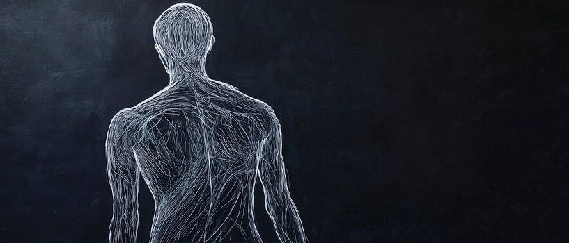 Körperstudie in Weiß auf Schwarz – Ästhetisch von Poster Art Shop