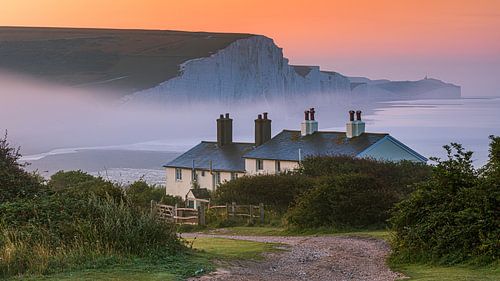 Zonsopgang in Cuckmere Haven en de Seven Sisters