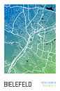 Bielefeld - Conception du plan de la ville Plan de la ville (dégradé de couleurs) par ViaMapia Aperçu