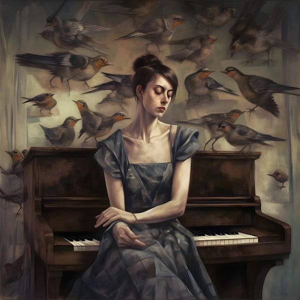 The woman at the piano by Heike Hultsch