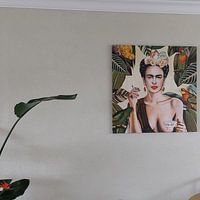 Klantfoto: Frida con Amigos Mexicaans (gezien bij vtwonen) van Nettsch ., op canvas