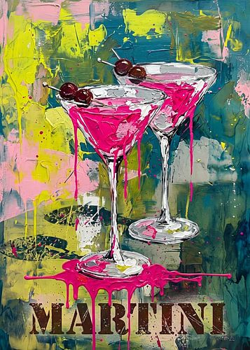 Cherry Martini Drip Art