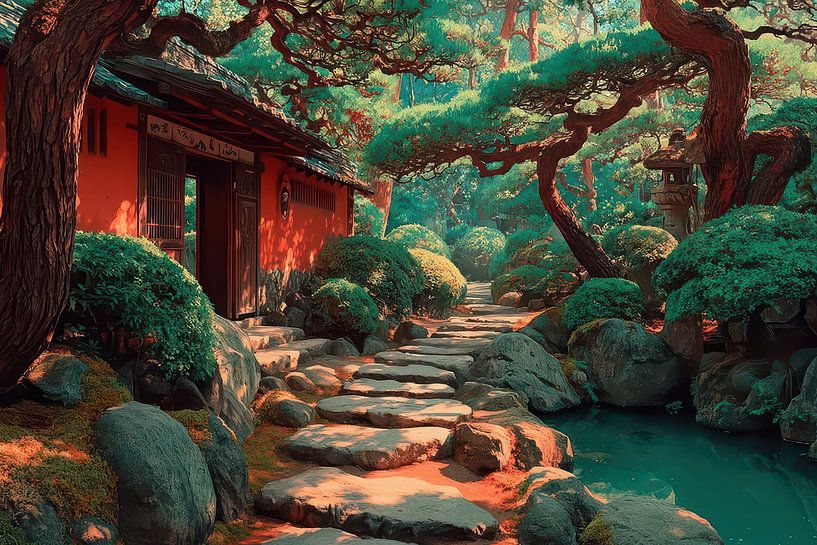 pittoresque jardin d'art japonais par Egon Zitter