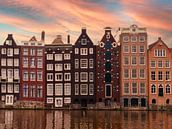 Canal houses in Amsterdam at sunrise by Roger VDB thumbnail