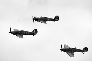 Hawker Hurricane in Schwarz und Weiß von Robbert De Reus