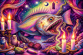 Surrealistischer Fisch von Linda de Klein