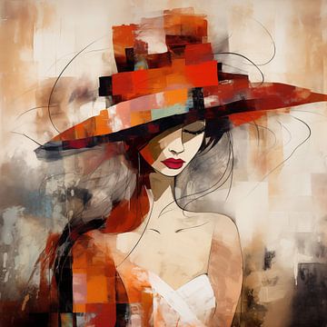 Femme avec chapeau sur Cafe Noir