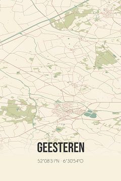 Vintage landkaart van Geesteren (Gelderland) van MijnStadsPoster