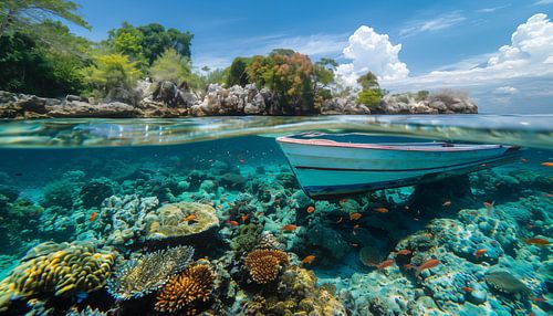 Gezonken bootje panorama