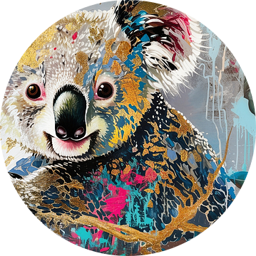 Schilderij Koala Kleurrijk van Kunst Kriebels