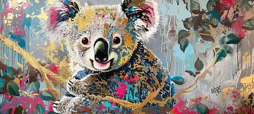 Schilderij Koala Kleurrijk van Kunst Kriebels