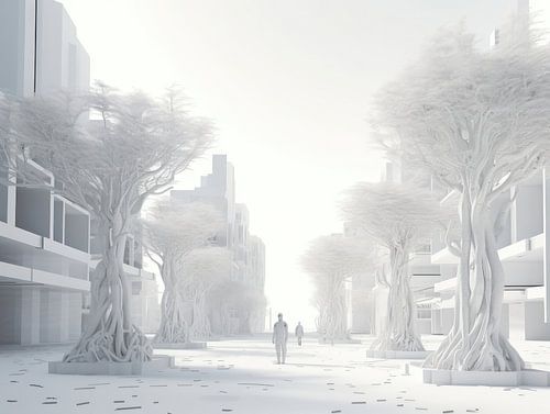 Verlichte Horizonnen: Een Abstracte Verkenning van Stedelijke Schoonheid