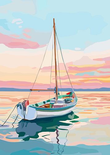 Zonsondergang Reflecties op Kalm Water