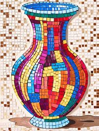 Farbenfrohe Vase