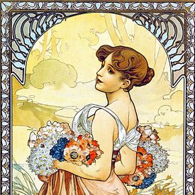 Vier seizoenen, zomer door Alphonse Mucha van Peter Balan