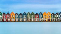 Chalets colorés sur les Rietplas à Houten (Pays-Bas) par Bert Beckers Aperçu