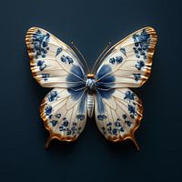 Porcelain Delft Blue Butterfly 1