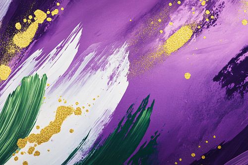 Abstract paars met gouden kunst