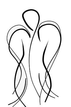 Abstract line drawing, angel