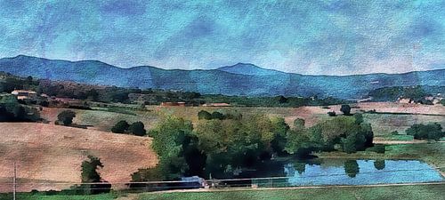 Uitzicht op Monte Amiata vanuit Umbrië Impressionist