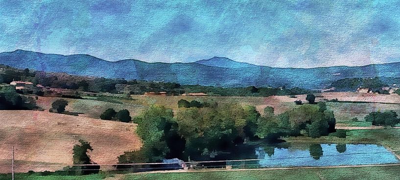View of Monte Amiata from Umbria Impressionist by Dorothy Berry-Lound